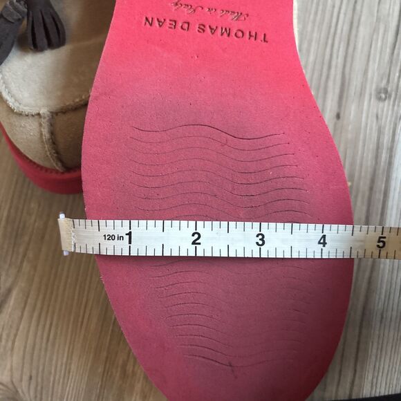 Thomas Dean Made In Italy Vero cuoio Suede Leather Tassel  Gray Loafer, Size 9